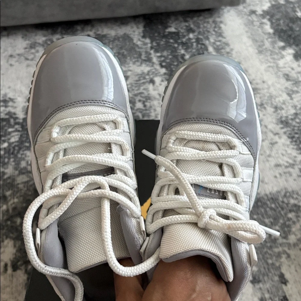 Kids Gray and White Sneakers - Picture 9 of 10